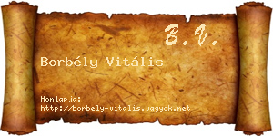 Borbély Vitális névjegykártya